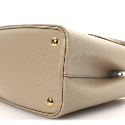 Prada Saffiano Cuir Mini Double Bag Sabbia 10 of 10