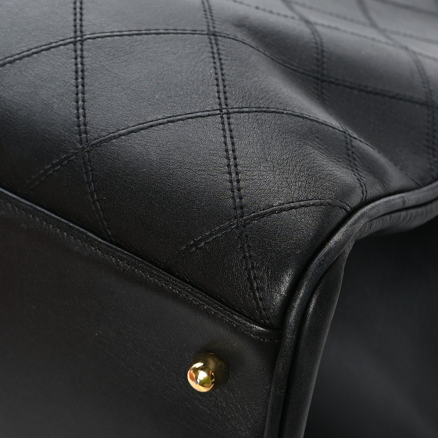Calfskin Stitched XL Weekender Black