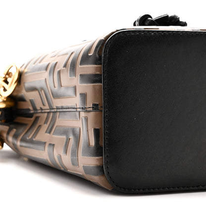 Fendi Vitello Liberty F is Fendi Bi-Color FF 1974 Embossed Mini Mon Tresor Bucket Bag Maya Black 9 of 10
