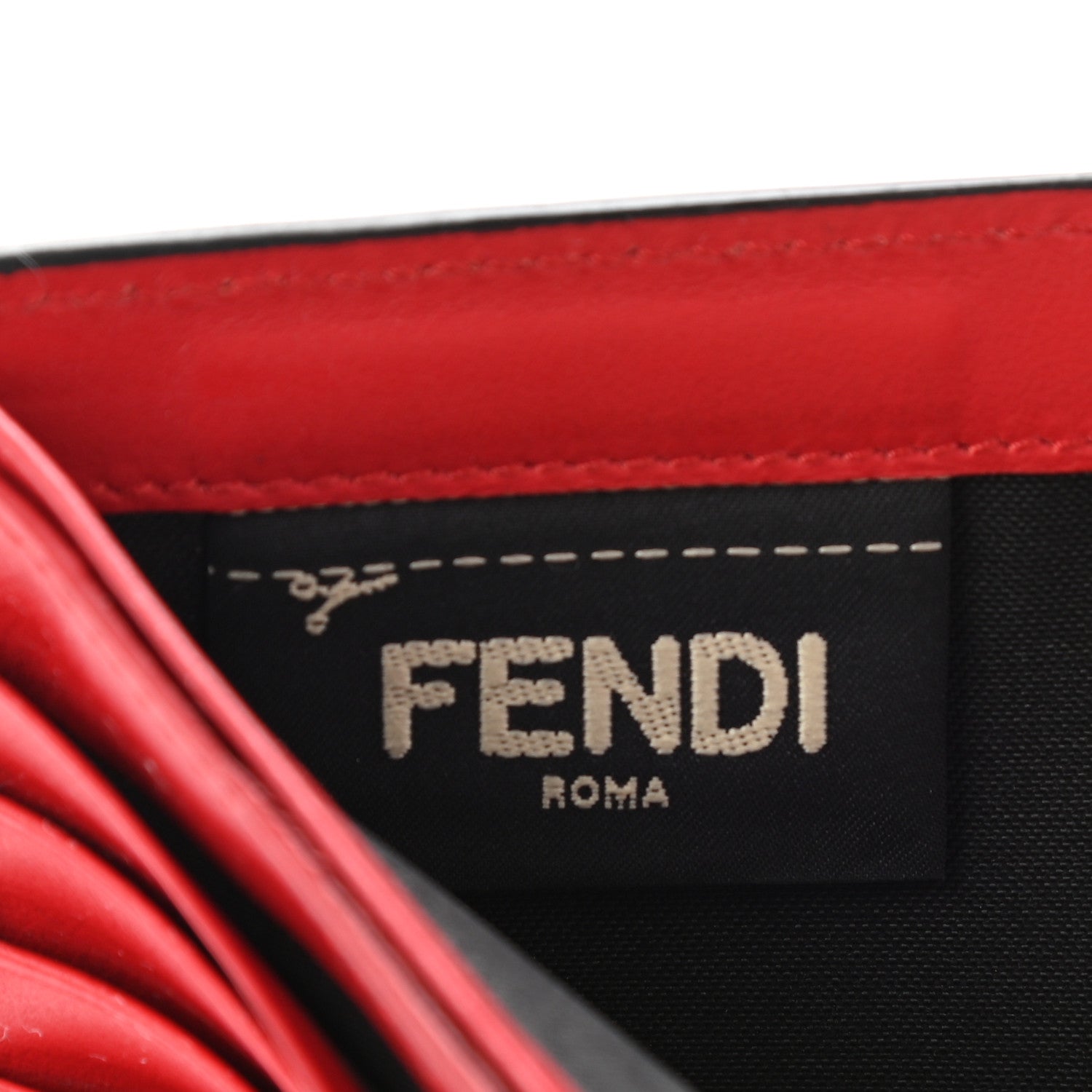 Fendi Vitello Century Monster Eyes Inlay Bi-Fold Wallet Black Giallo Rosso 6 of 14