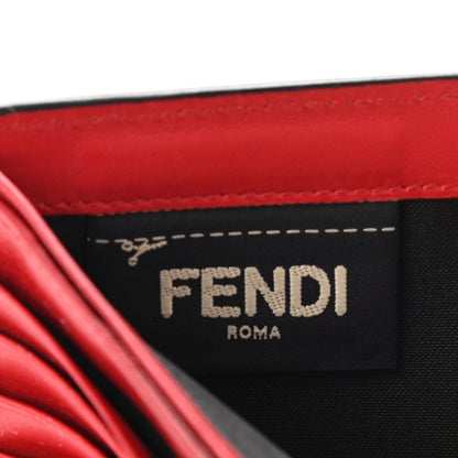 Fendi Vitello Century Monster Eyes Inlay Bi-Fold Wallet Black Giallo Rosso 6 of 14
