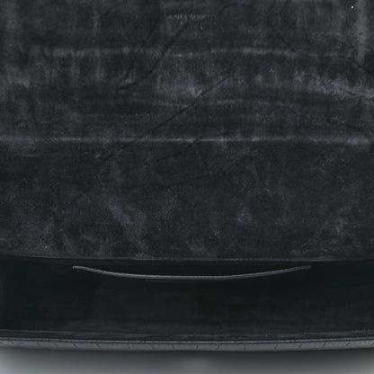 Saint Laurent Calfskin Crocodile Embossed Classic Monogram Tassel Clutch Black 5 of 7