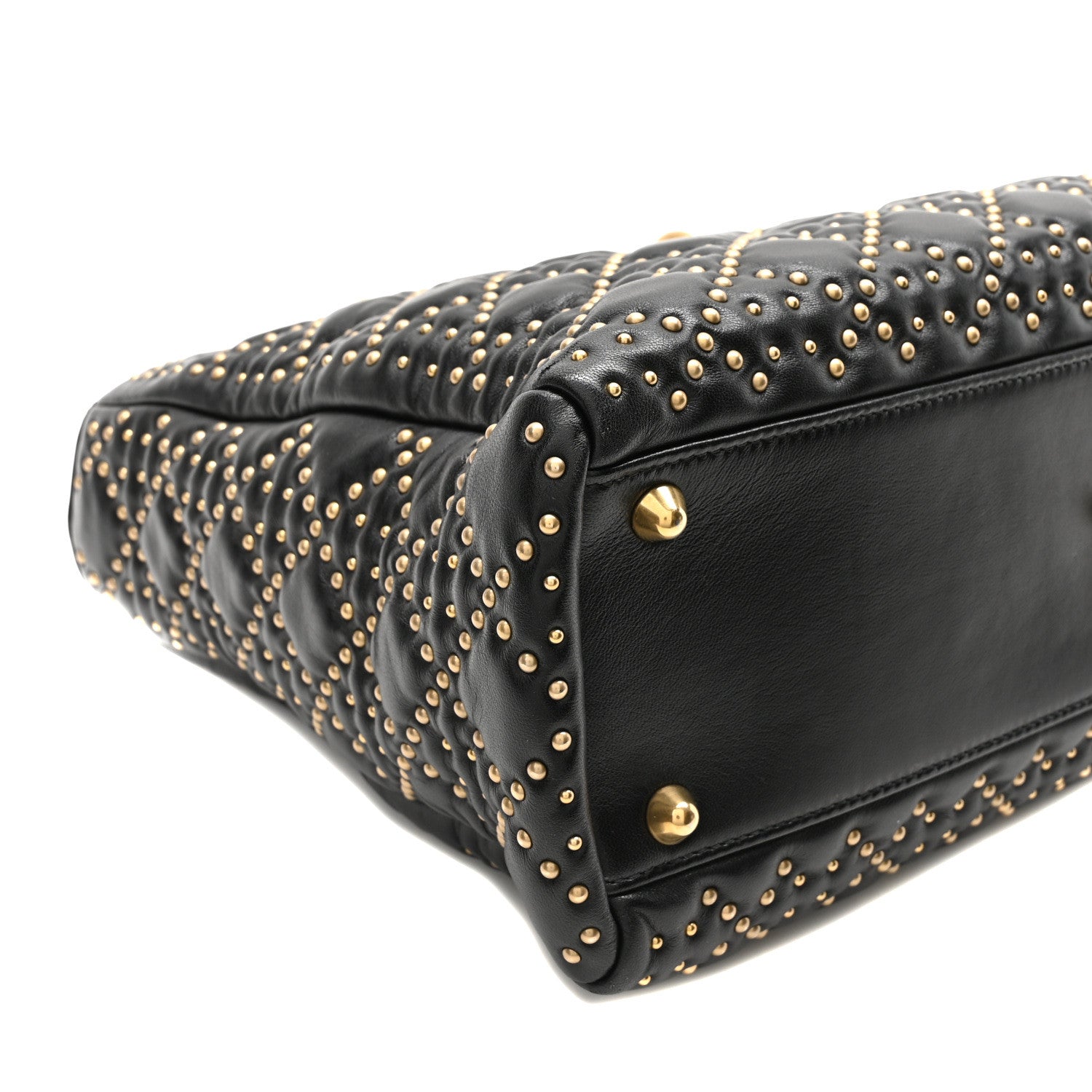 Christian Dior Calfskin Cannage Studded Large Supple Lady Dior  Black 9 of 10