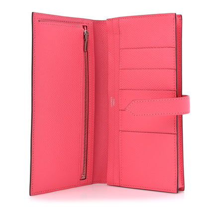Hermes Epsom Bearn Gusset Wallet Rose Lipstick 5 of 9