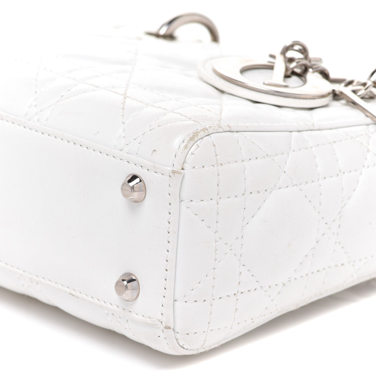 Christian Dior Lambskin Cannage Mini Lady Dior White 6 of 15