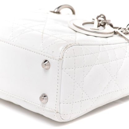 Christian Dior Lambskin Cannage Mini Lady Dior White 6 of 15