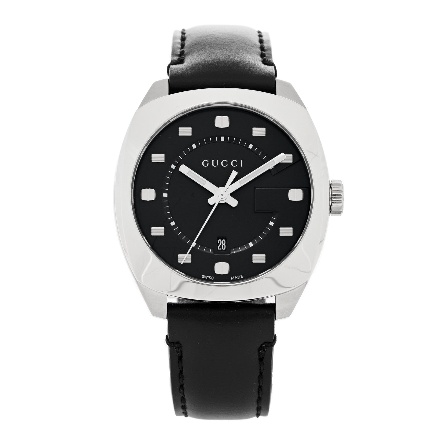 Gucci Stainless Steel Calfskin 40mm GG2570 Quartz Watch Black 1 of 5