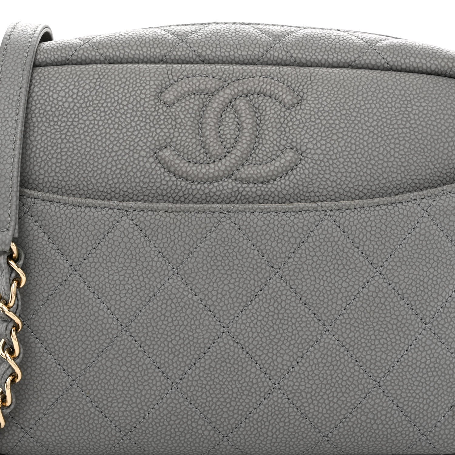 Chanel Iridescent Caviar Flat Quilted Small Coco Tassel Camera Case Grey 8 of 11