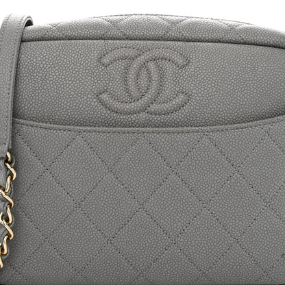 Chanel Iridescent Caviar Flat Quilted Small Coco Tassel Camera Case Grey 8 of 11