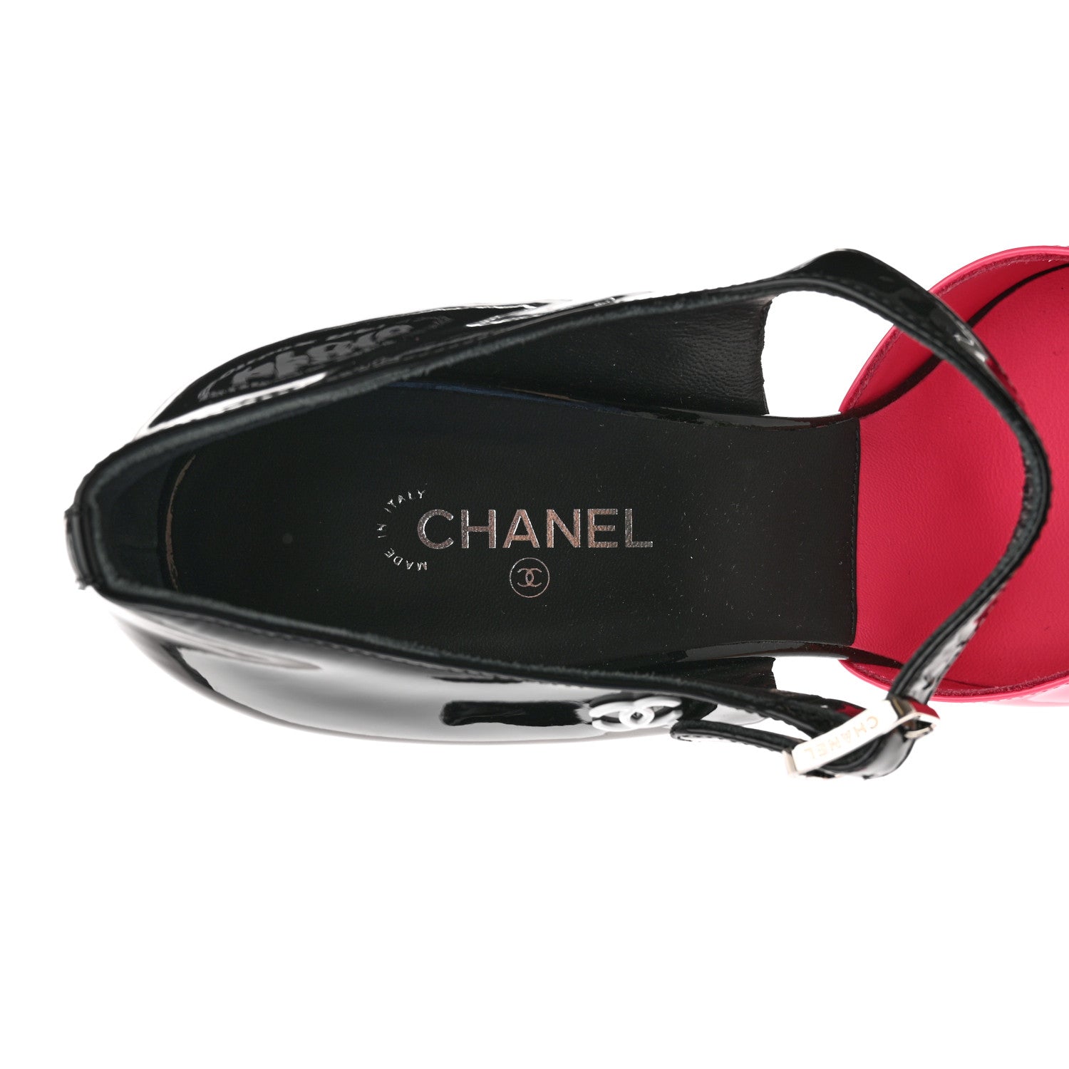 Chanel Patent Calfskin CC Pumps 39 Pink Black 7 of 8