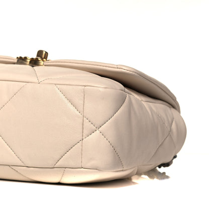 Chanel Lambskin Quilted Medium Chanel 19 Flap Light Beige 9 of 9