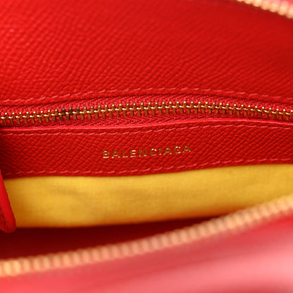 Balenciaga Signature Grained Calfskin Logo XXS Ville Top Handle Bag Rouge Coquelicot Black 6 of 12