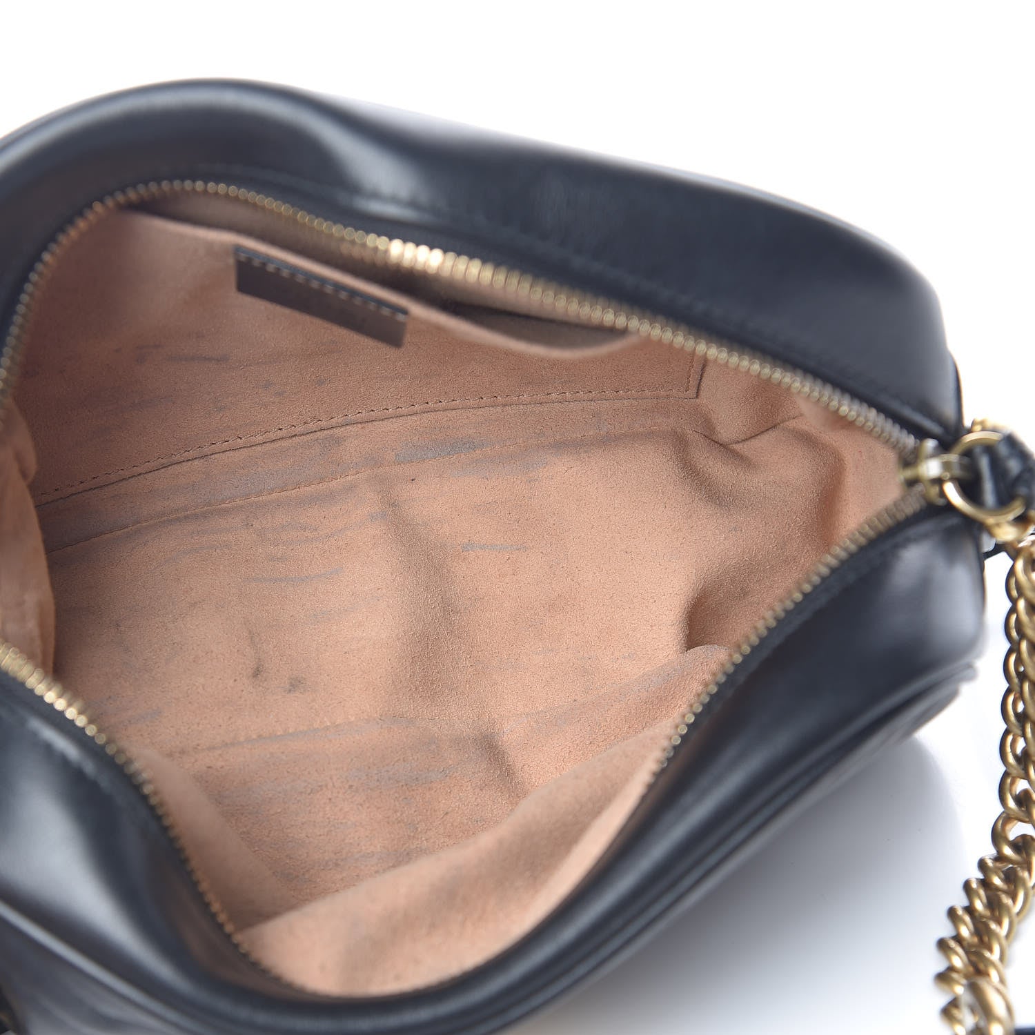 Gucci Calfskin Matelasse Small GG Marmont Chain Shoulder Bag Black 5 of 15