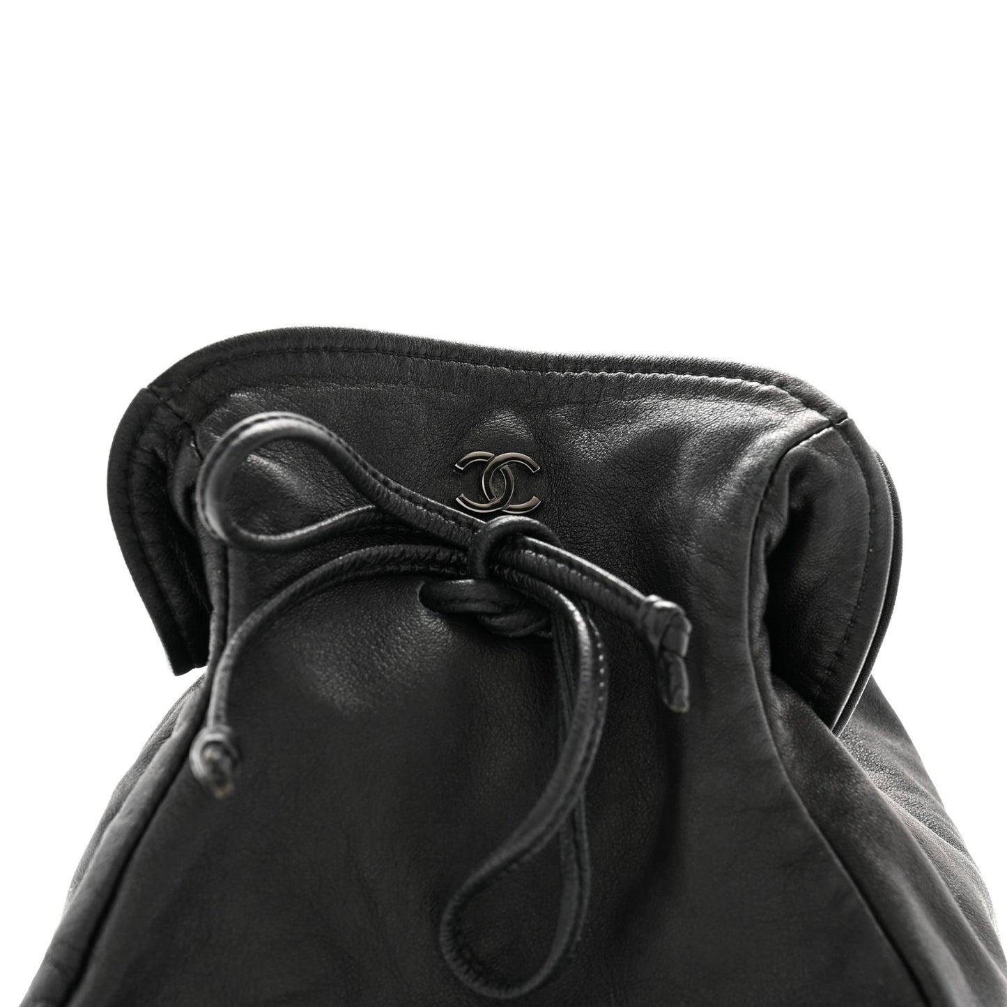 Lambskin Drawstring Bag Black
