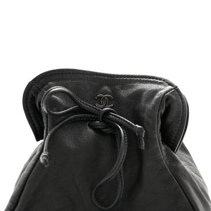 Chanel Lambskin Drawstring Bag Black 9 of 13