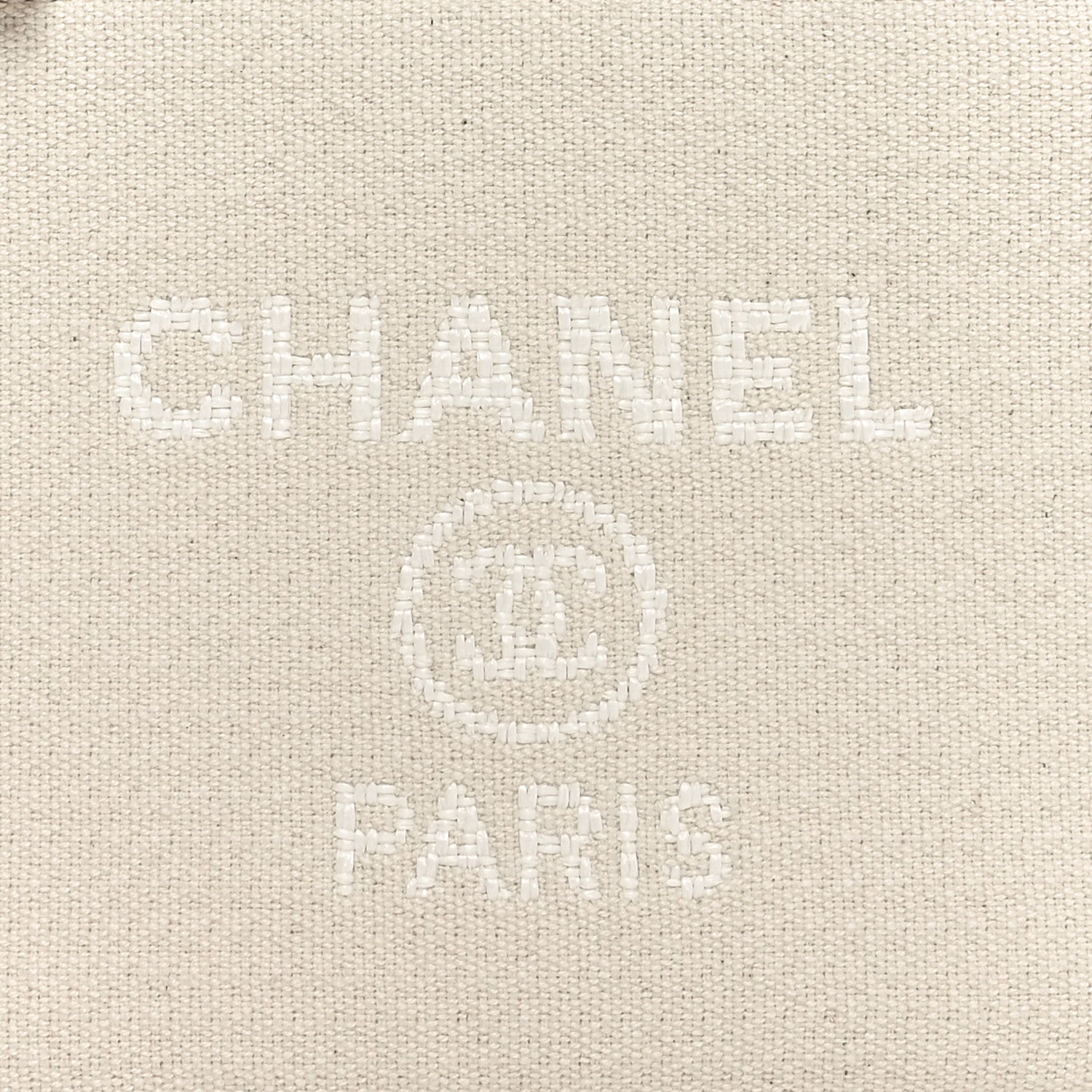 Chanel Canvas Deauville Cosmetic Pouch Light Beige 6 of 9
