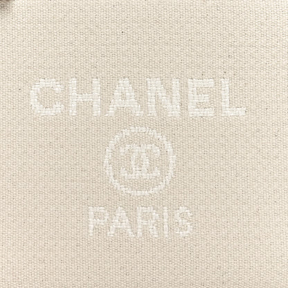 Chanel Canvas Deauville Cosmetic Pouch Light Beige 6 of 9