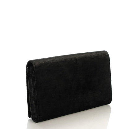 Saint Laurent Velvet Monogram Chain Wallet Black 3 of 7