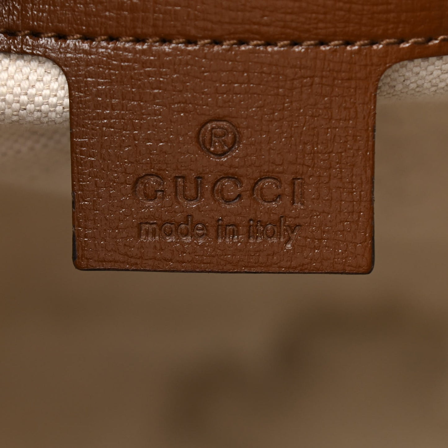 GG Supreme Monogram Azalea Calfskin Small Retro Interlocking G Tote Bag Beige Ebony Brown Sugar