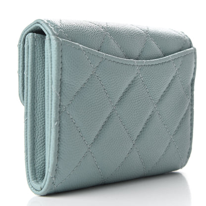 Chanel Caviar Quilted Flap Card Holder Light Blue 3 of 8