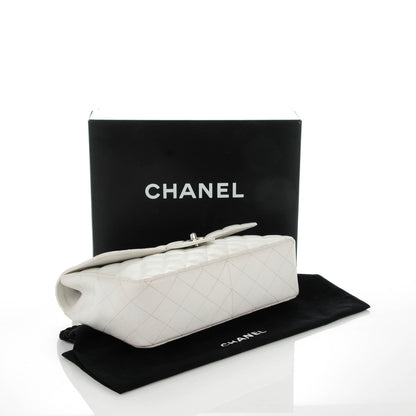 Chanel Caviar Quilted Jumbo Single Flap White 5 of 8