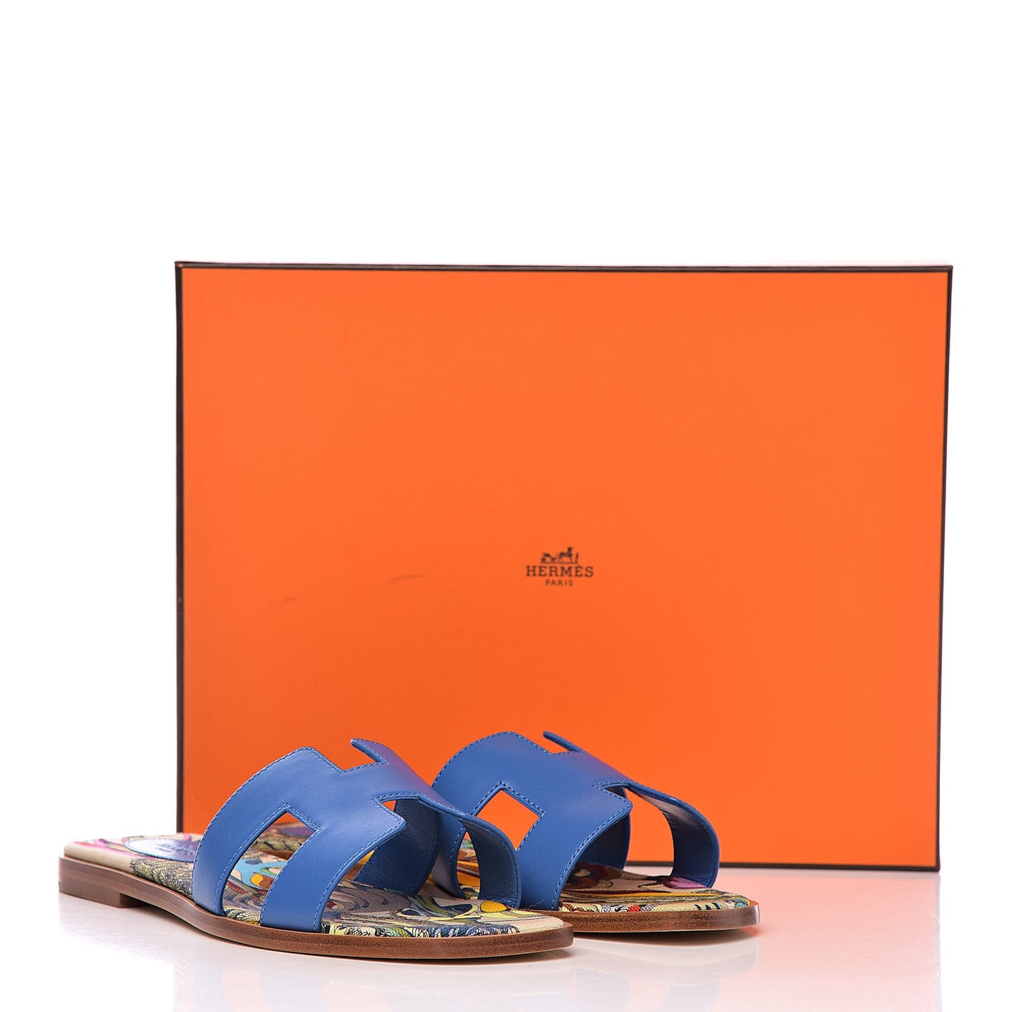Calfskin Oran Sandals 37.5 Bleu Zanzibar