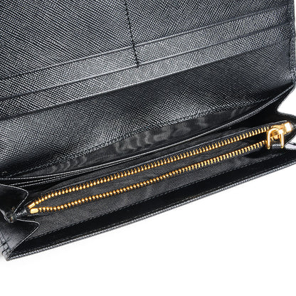Prada Saffiano Bow Continental Wallet Nero Black 5 of 7