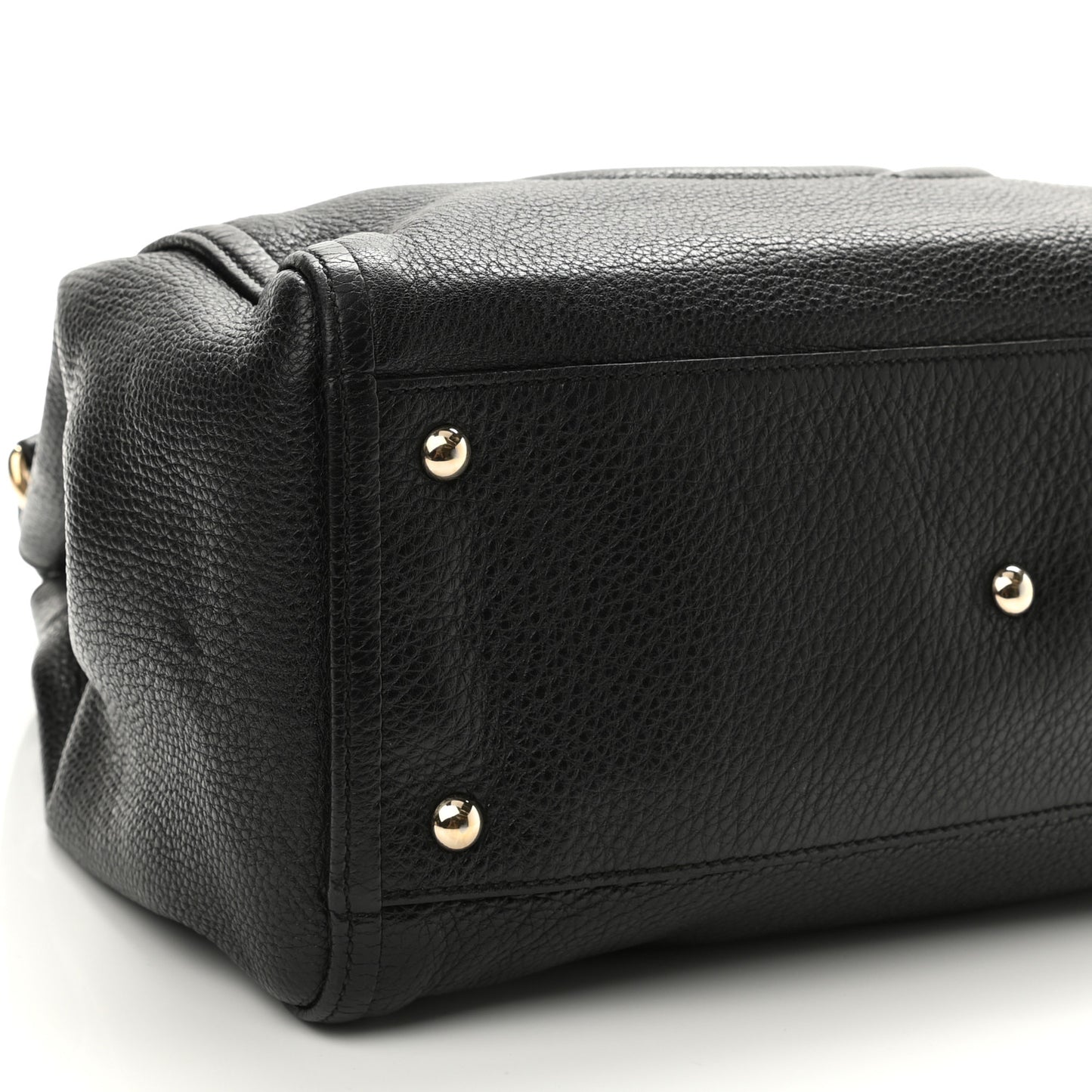 Pebbled Calfskin Medium Soho Shoulder Bag Black