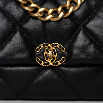 Chanel Goatskin Quilted Large Chanel 19 Flap Black 8 of 16
