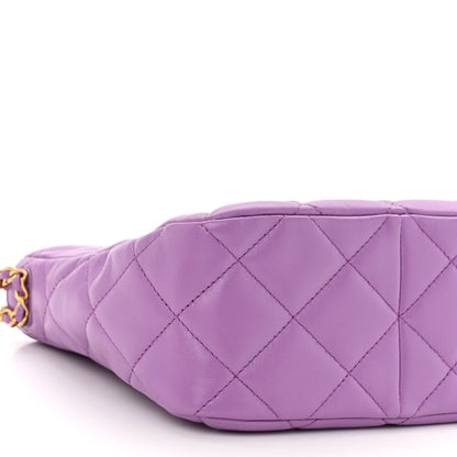Chanel Lambskin Quilted Small Pick Me Up Hobo Purple 9 of 10