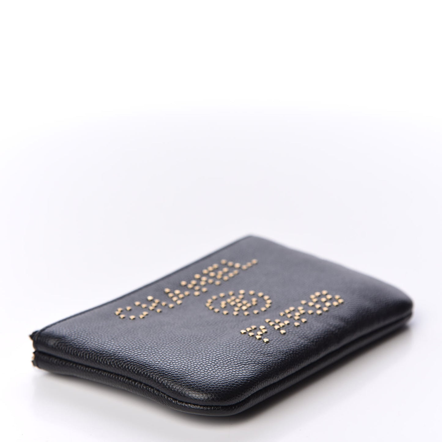 Caviar Studded Deauville Cosmetic Pouch Black