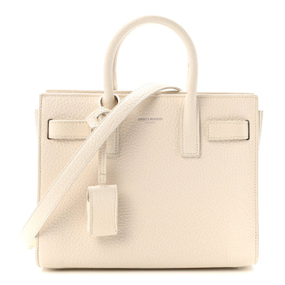 Saint Laurent Grained Calfskin Nano Sac de Jour Dove White 1 of 9