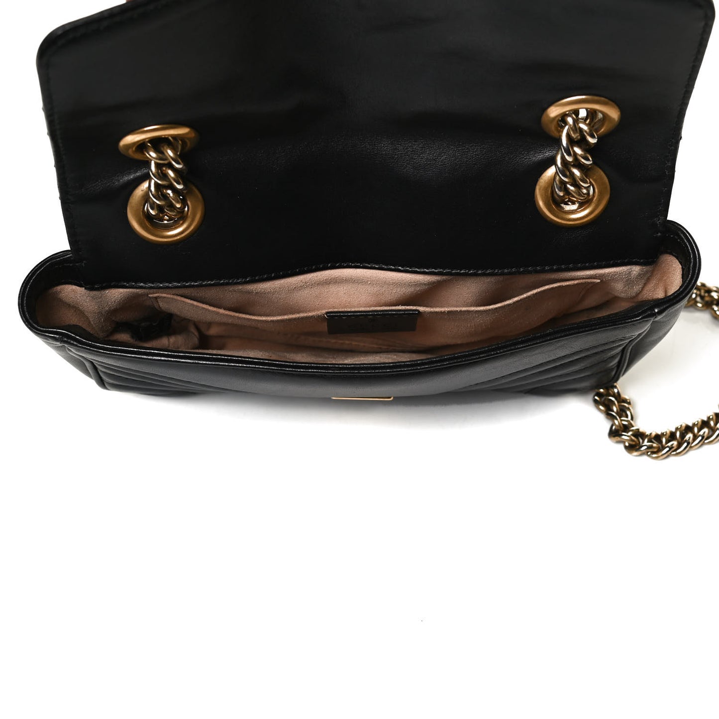 Calfskin Matelasse Mini GG Marmont Shoulder Bag Black