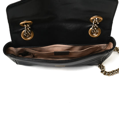 Gucci Calfskin Matelasse Mini GG Marmont Shoulder Bag Black 8 of 15