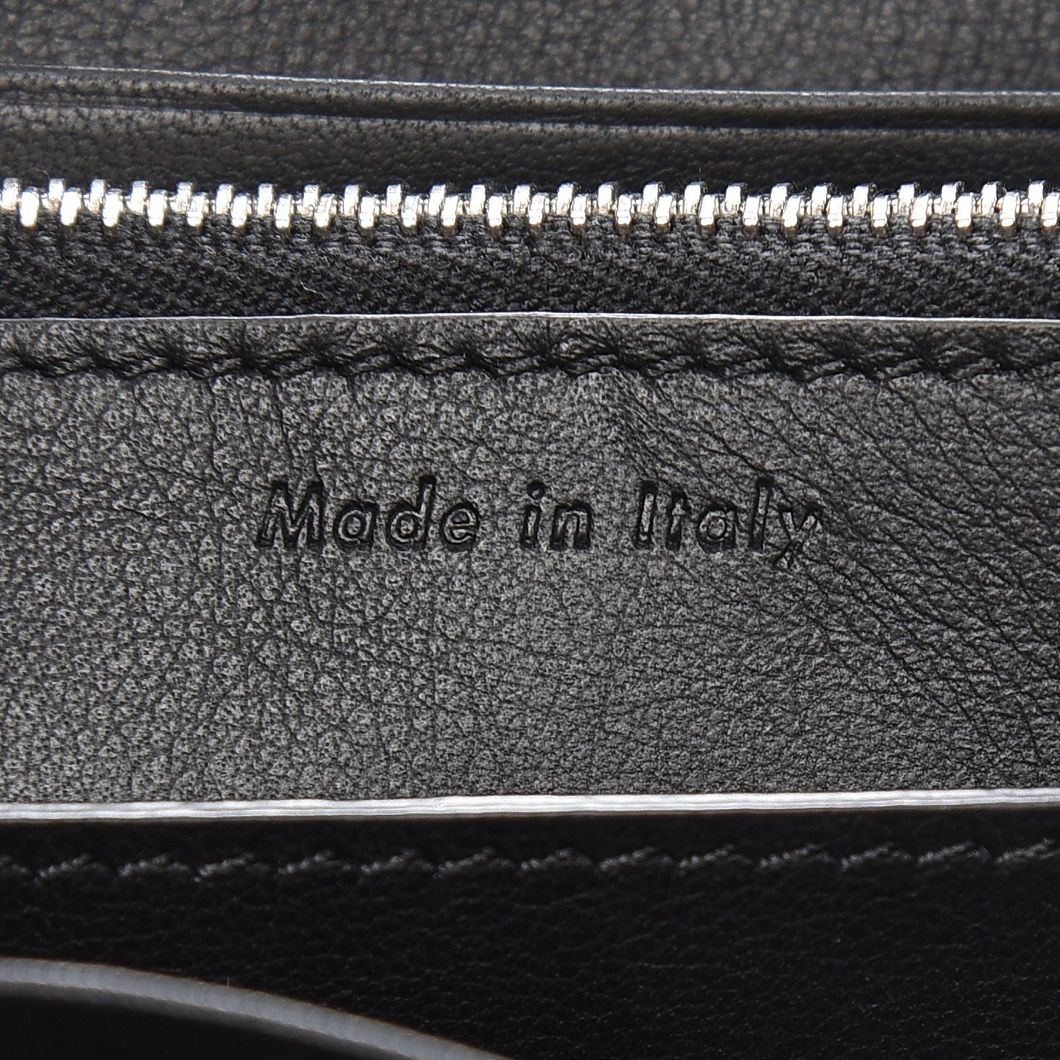 Celine Grained Calfskin Medium Trotteur Multifunction Flap Wallet Black 6 of 6