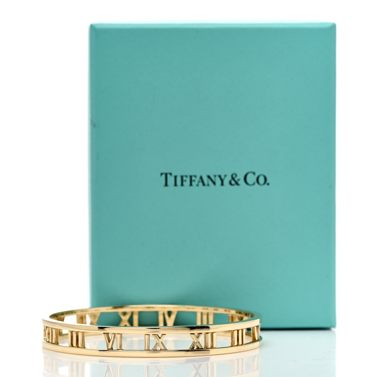 Tiffany 18K Yellow Gold Atlas Open Bangle Bracelet 4 of 4