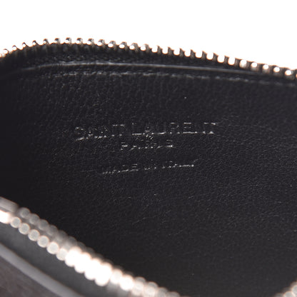 Saint Laurent Grained Calfskin 5 Fragments Zip Pouch Card Holder Black 6 of 7