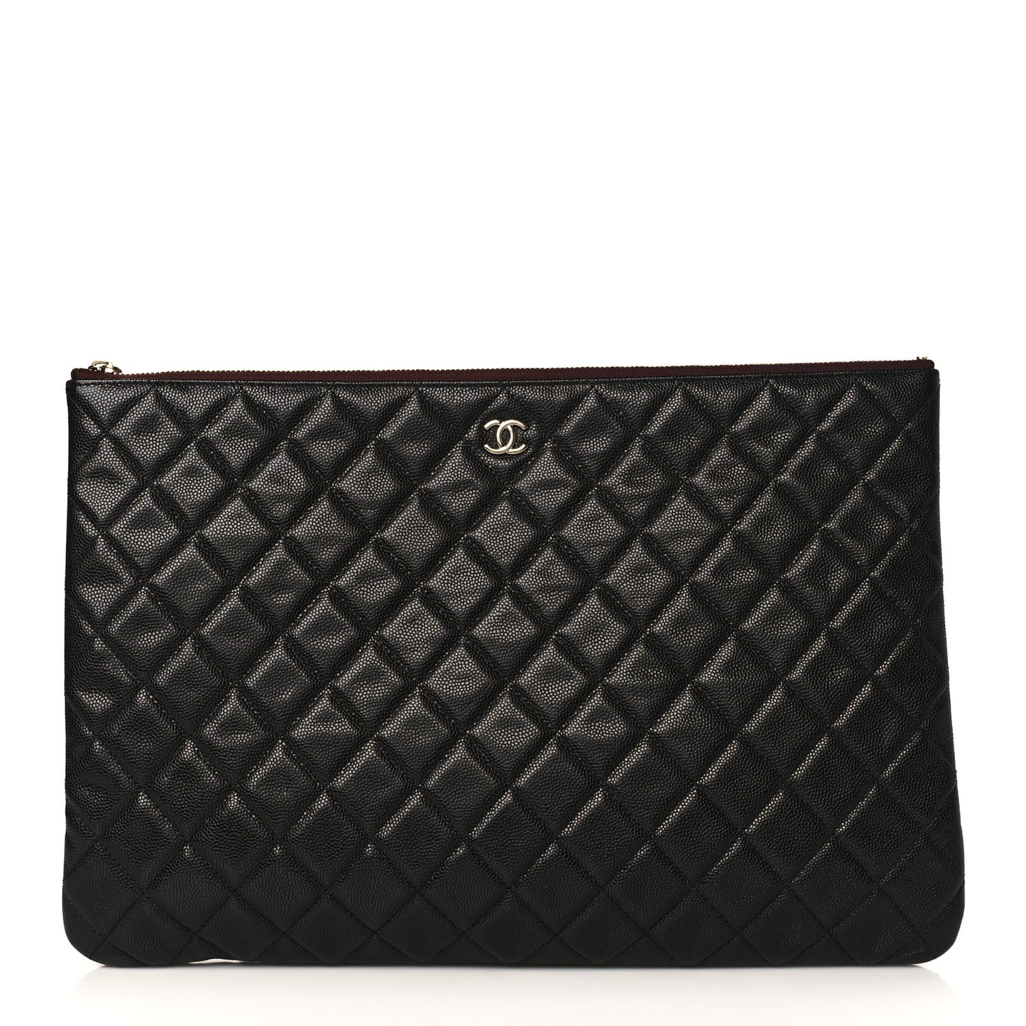 Caviar Quilted Large Cosmetic Case Black