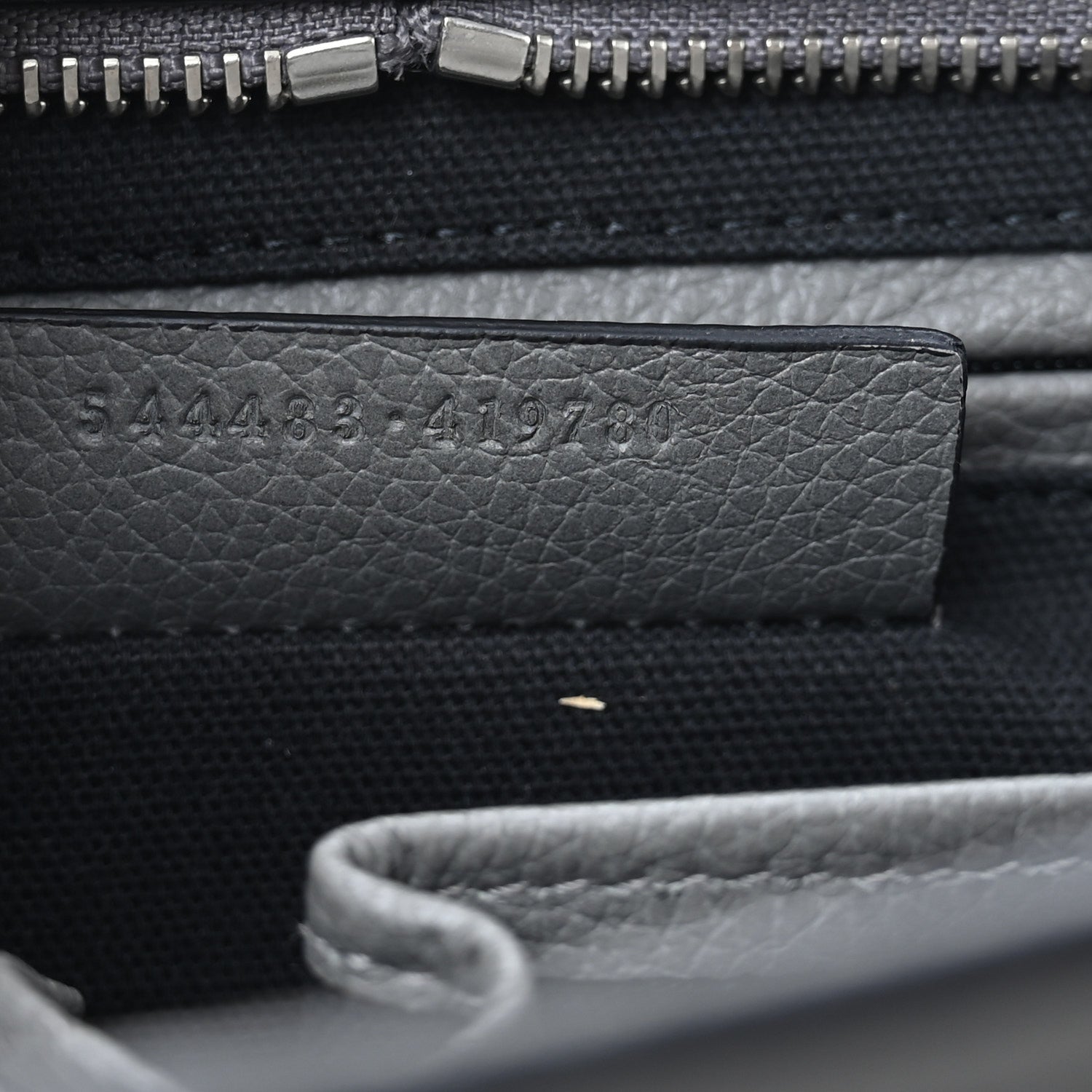 Alexander McQueen Pebbled Calfskin Small Skull Padlock Zip Around Tote Dark Grey 7 of 10