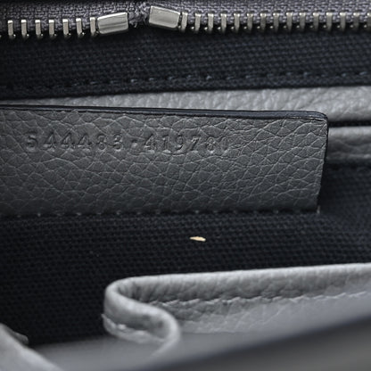 Alexander McQueen Pebbled Calfskin Small Skull Padlock Zip Around Tote Dark Grey 7 of 10