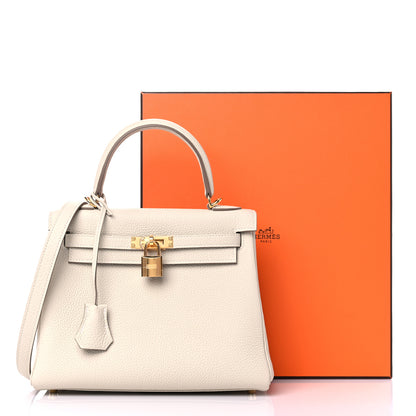Hermes Togo Kelly Retourne 25 Craie 10 of 10