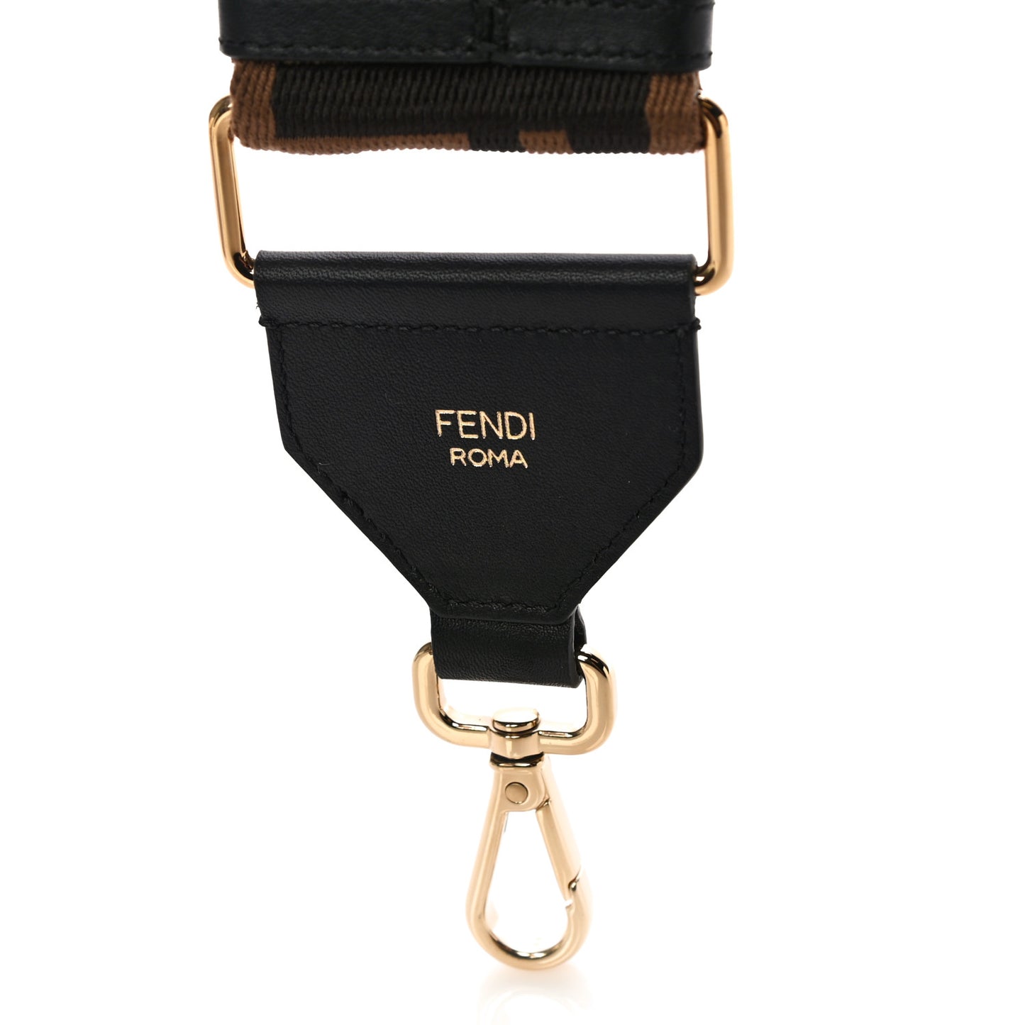 Ribbon Vitello Seta FF 1974 Adjustable Strap You Fango Marrone Black