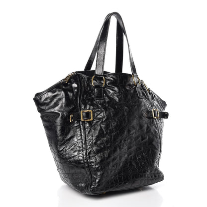Saint Laurent Patent Crocodile Embossed Medium Downtown Tote Black 3 of 14