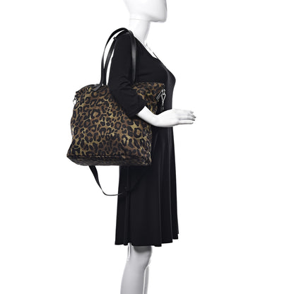 Prada Tessuto Nylon Saffiano Leopard Print Tote Mimetico 3 of 10