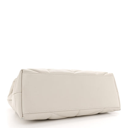 Saint Laurent Lambskin Quilted Small Loulou Puffer Monogram Chain Satchel Blanc Vintage 4 of 12