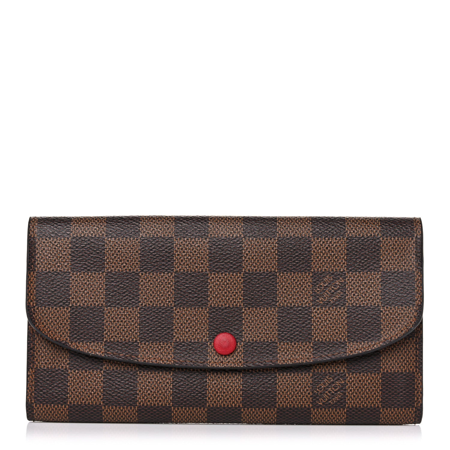 Louis Vuitton Damier Ebene Emilie Wallet Red 1 of 12