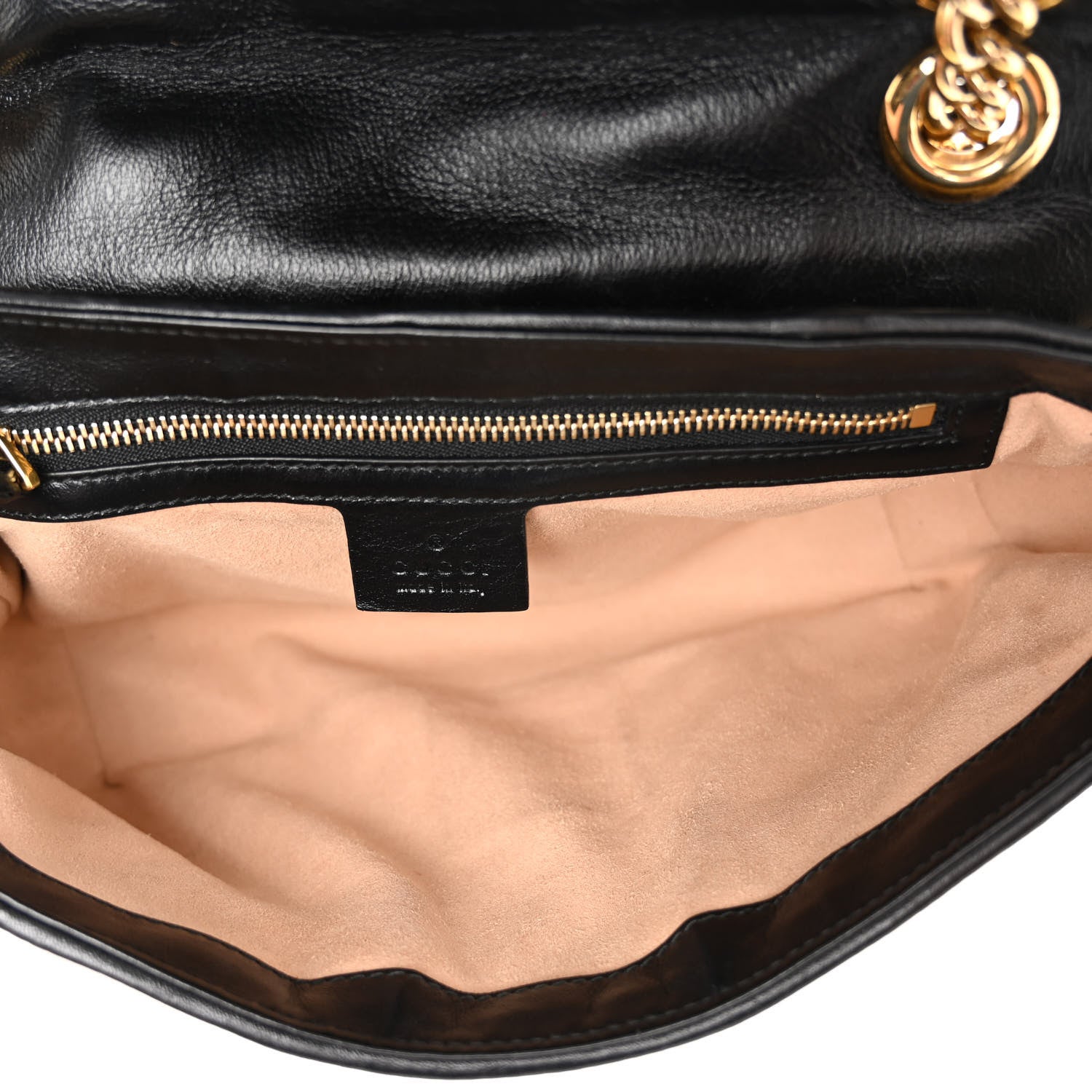 Gucci Monogram Matelasse Diagonal Small GG Marmont Shoulder Bag Beige Black 5 of 9