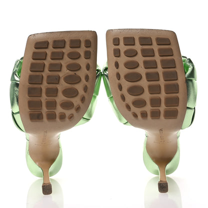 Bottega Veneta Metallic Nappa Maxi Intrecciato Lido 90mm Mule Sandals 38 Pistachio 6 of 7