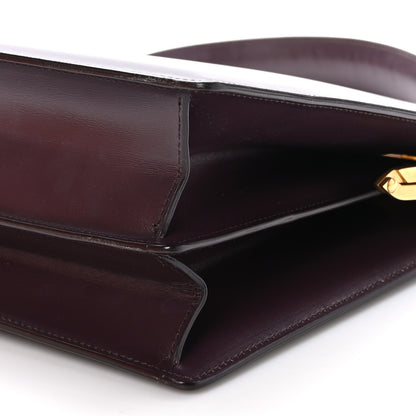 Celine Patina Box Calfskin Medium Clasp Bag Bordeaux 9 of 11