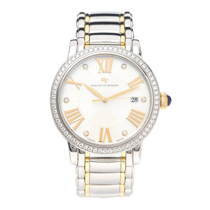 David Yurman Stainless Steel 18K Yellow Gold Diamond Bezel Mother of Pearl 38mm Classic Quartz Watch 1 of 6